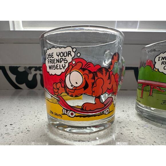 Vintage Set of 3 1978 McDonalds Garfield Odie Glass Coffee Mugs Cups Jim Davis - Picture 7 of 7